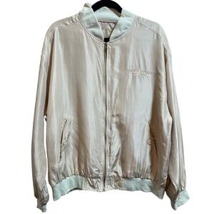 Bobby Chan 100% Silk Bomber Jacket Men's Sz Medium